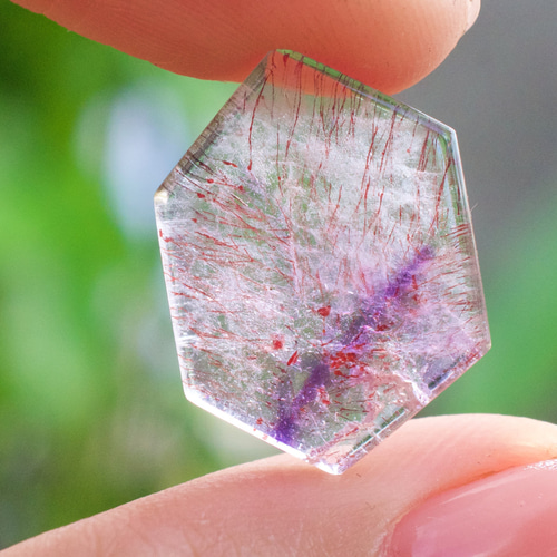 美品✨レピドクロサイト入り アメシスト ポイント ハイクオリティ アメジストスーパーセブン ルース レピドクロ