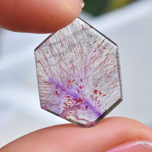 縦ライン☆アメシスト☆レピドクロサイトインクォーツs999