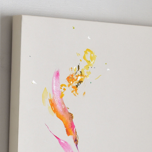 ひびき＃01】 絵画 原画 抽象画 アートパネル 白 ピンク