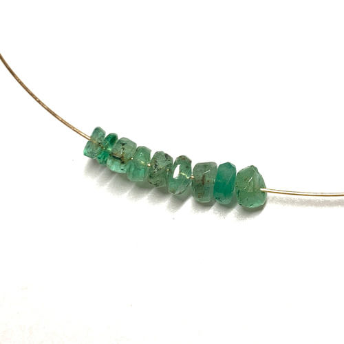 1628. エメラルドボタンカットグラデーション5本連売り 1628. エメラルドボタンカットグラデーション5本連売り