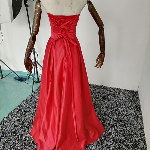 高品質！パーティードレス 赤 オフショル ロングトレーン プリンセス