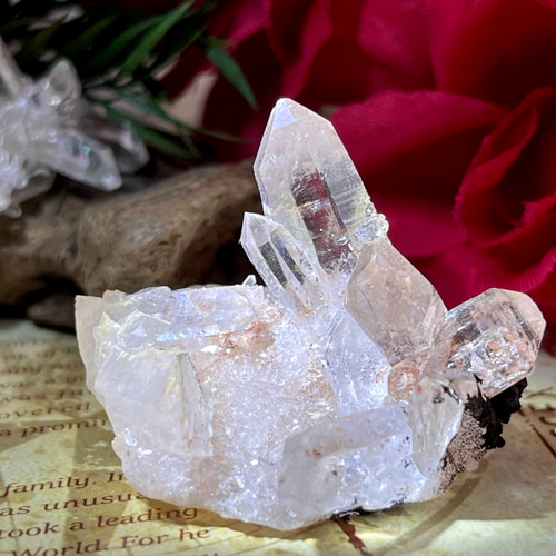 ヒマラヤ✨ マニカラン産 ピンク水晶 原石 クラスター クリスタル  