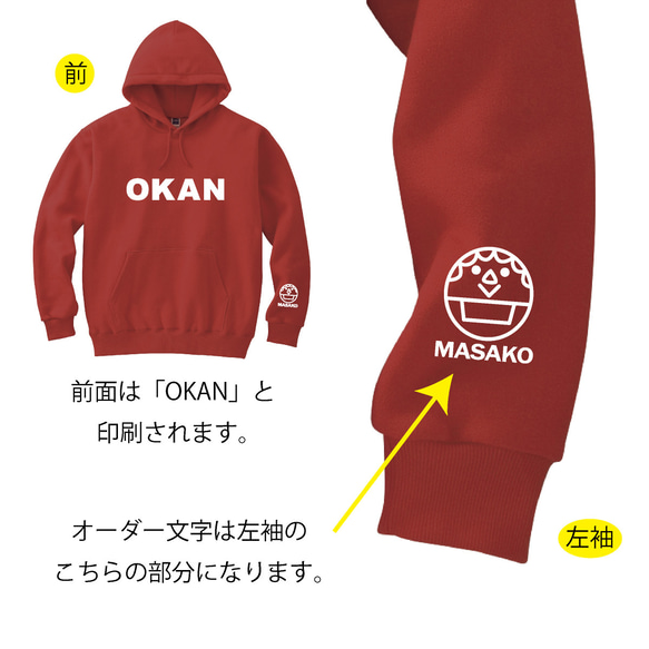 【名前可】選べるファミリーデザインパーカー 9枚目の画像