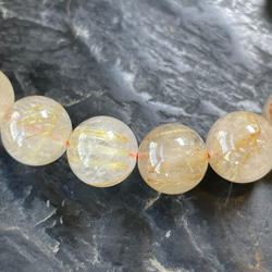 【一点限り/moo12！！】金針水晶 数珠 ゴールド タイチンルチル ブレスレット 11ｍｍ 八白土星 お守り 天然石 10枚目の画像