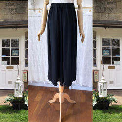 黒ウールニットのセットアップ『ボトルネックブラウス・サイズフリースカート・薄手ウール 』 10枚目の画像