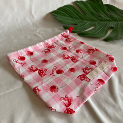 オーダーOK】入園入学給食袋コップ入れ巾着☆49チェリー