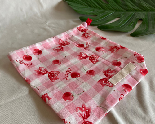 オーダーOK】入園入学給食袋コップ入れ巾着☆49チェリーさくらんぼ