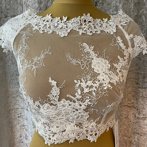 フランス風 ウエディングドレス ボレロ オフホワイト 短袖 花嫁  