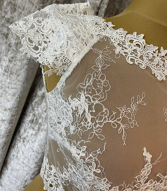 法式婚紗波萊羅短袖短袖新娘/伴娘/婚禮/招待會法式袖 第3張的照片