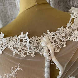 法式婚紗波萊羅短袖短袖新娘/伴娘/婚禮/招待會法式袖 第2張的照片
