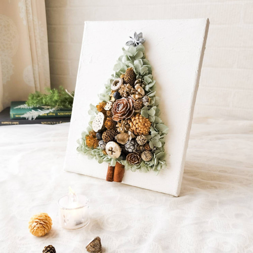 ラグジュアリーな大人のツリー モルタル風アート 壁掛けツリー