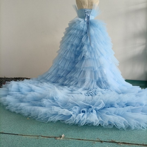 高品質！憧れのドレス カラードレス水色 ソフトチュール