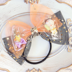 オーダーメイド♡小花付きペタシャムリボン♡ ベビーヘアクリップ 赤ちゃんヘアピン オーダーメイド♡小花付きベタシャムリボン♡ ベビーヘア