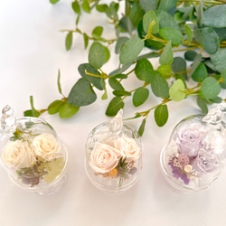 ♡プリザーブドフラワー　ガラスドームアレンジ（小鳥）♡お供えにも　神具　仏具2024 6枚目の画像