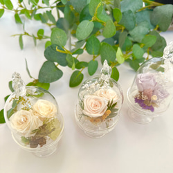 ♡プリザーブドフラワー　ガラスドームアレンジ（小鳥）♡お供えにも　神具　仏具2024 7枚目の画像