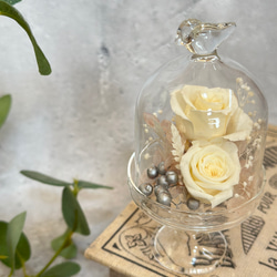 ♡プリザーブドフラワー　ガラスドームアレンジ（小鳥）♡お供えにも　神具　仏具2024 10枚目の画像