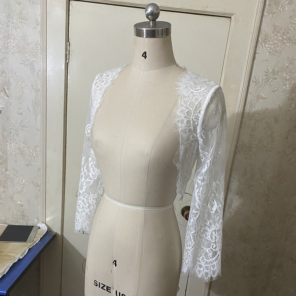 美品！トップス パールホワイト ウエディングドレス 羽織るタイプ 