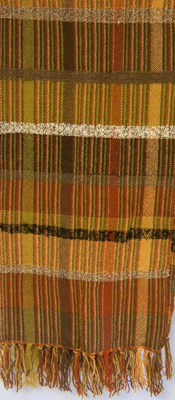 さをり織り　★手織りのストール★  さおり織り　茶色　マフラー　一点物　個性的　ユニーク　 4枚目の画像