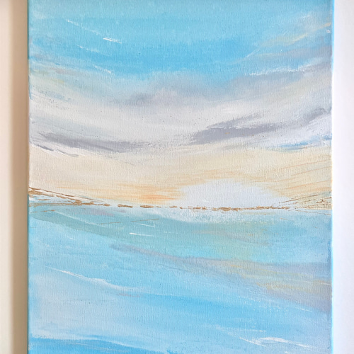 DAWN - キャンバス インテリア アート 絵画 シンプル 空 水色 青