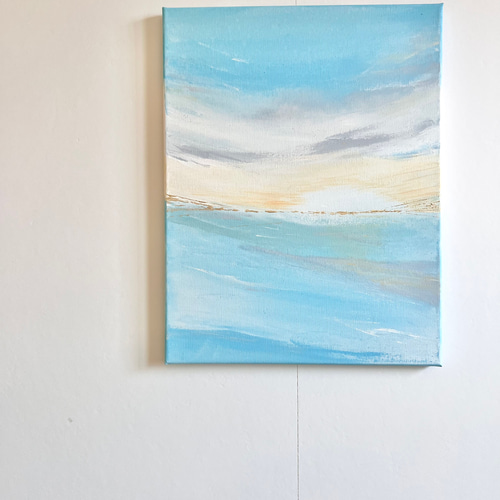 DAWN - キャンバス インテリア アート 絵画 シンプル 空 水色 青