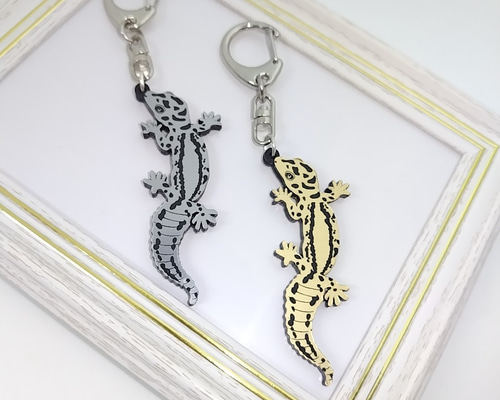 レオパ ヒョウモントカゲモドキ キーホルダー アクセサリー レオパード