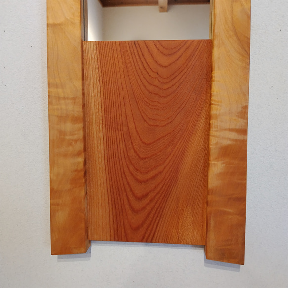 「 トチ･ケヤキ 」の木枠の鏡　【現品】 5枚目の画像