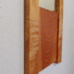 「 トチ･ケヤキ 」の木枠の鏡　【現品】 6枚目の画像