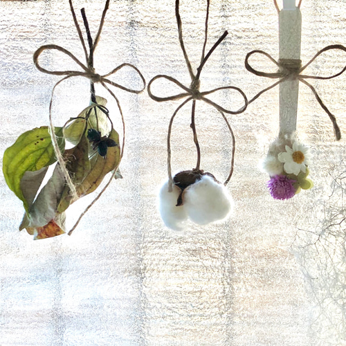 予約販売】ホワイト カトラリー ドライフラワー ガーランド 8点セット  