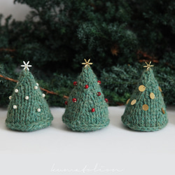ニットのクリスマスツリー [受注制作] ウール 編み物 毛糸 ギフトラッピング クリスマスギフト 15枚目の画像