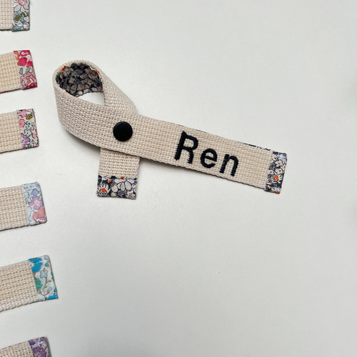 リバティ刺繍 ネームタグ ラゲージタグ｜ 名入れ 推し活 名前シール