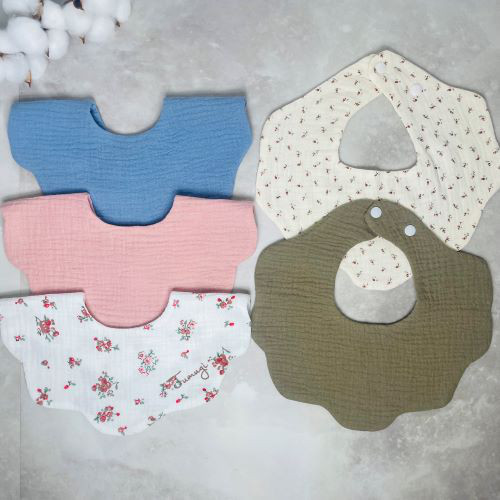 ガーゼスタイ【刺繍名入れ】よだれかけ/ベビー/保育園/出産祝い