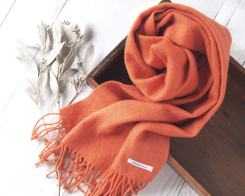 草木染めのあったかウールマフラー【インドアカネ染め】 マフラー 染め