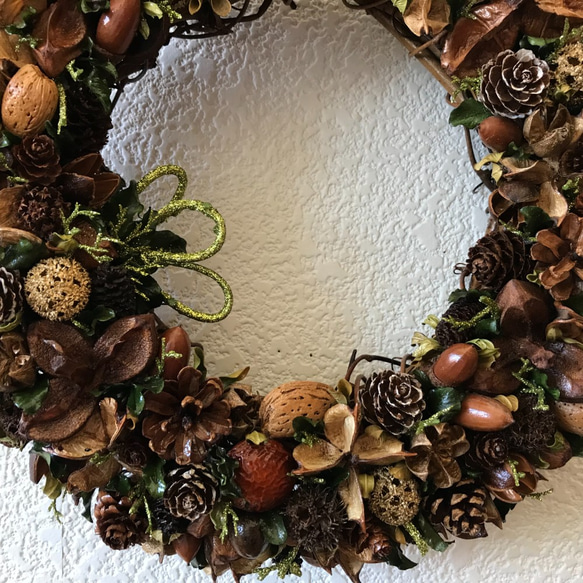 ☆北欧の森のシックでお洒落なアンティークリース　31cm（新作＊一点限定＊送料無料） 