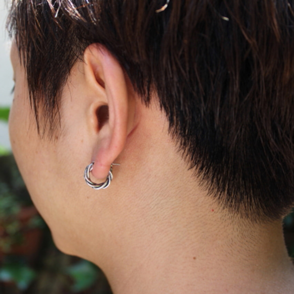 silver925 ピアス  -Growing Pierce- (1P)　フープピアス　シルバー 2枚目の画像