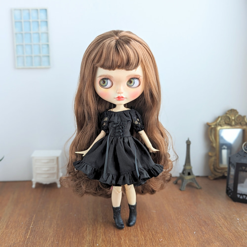 再974※黒のレースのラグランスリーブカットソー※ブライスアウト