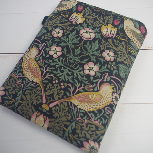 ウィリアムモリス トールペイント 手描き ハンドペイント ごみ箱 鳥