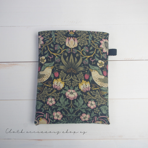 ゴミ箱ポーチ 「ウィリアムモリスいちご泥棒」 バネ口ポーチ ポーチ 布