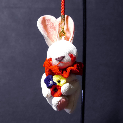 福うさぎ さるぼぼ風 ぬいぐるみ ストラップ 全3種 ウサギ 兎