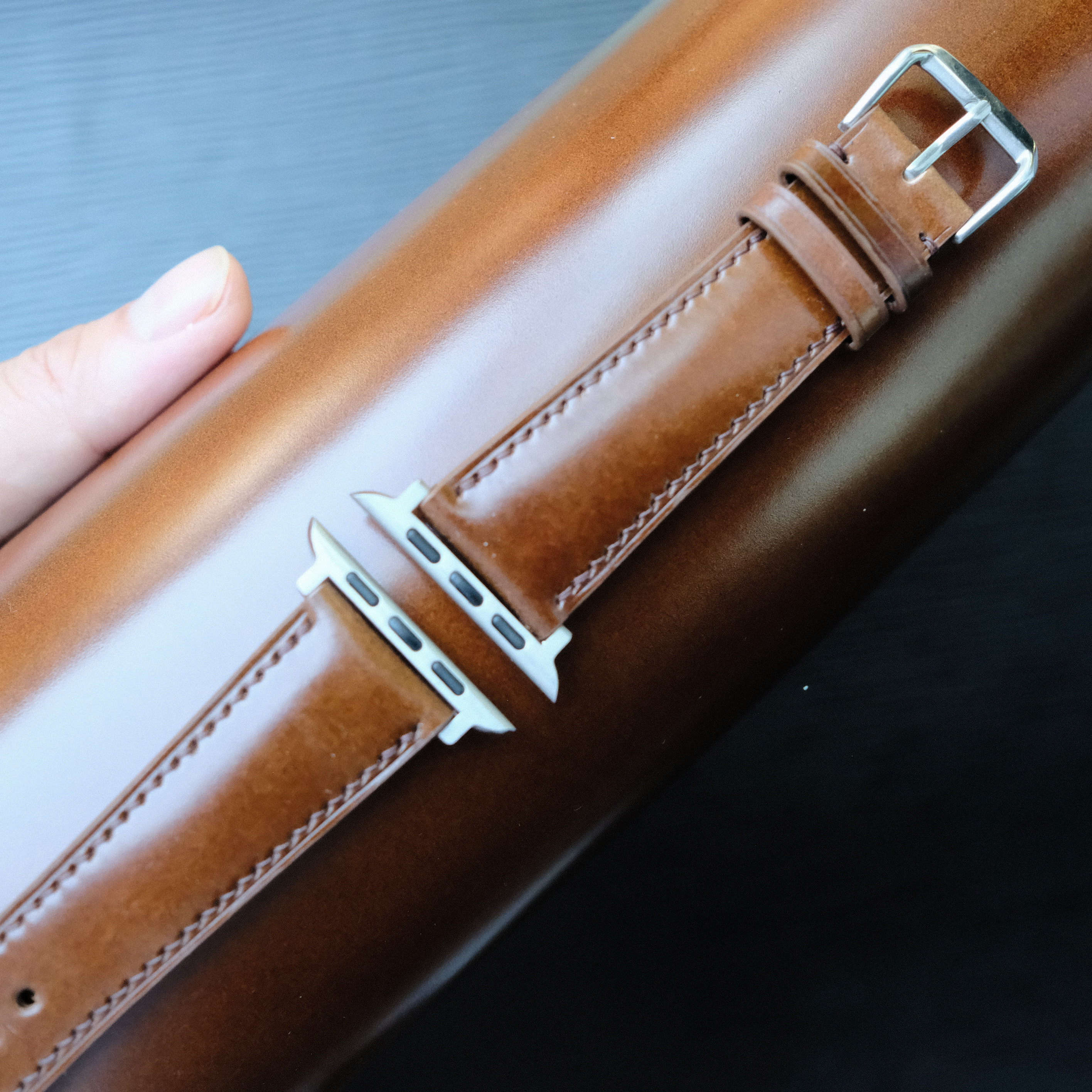 新喜皮革　チョコ CORDVANコードバン 新品　伊勢丹　ISETAN ベルト