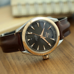 オーダー作製オメガ(omega)時計ベルト。新喜皮革シェルコードバンを使用した時計ベルト。 1枚目の画像