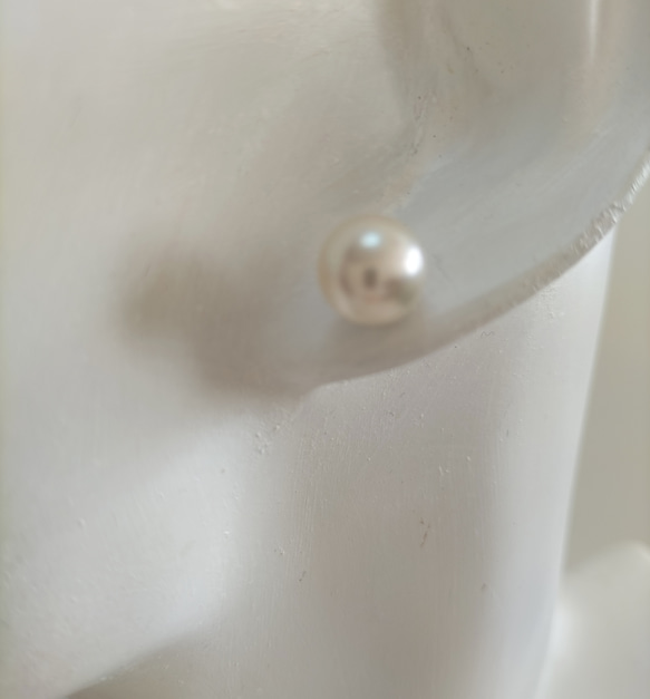 あこや本真珠（日本産）のチタン製のピアス 9枚目の画像