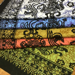 バティックプリントの布　ブルーバロン 17枚目の画像