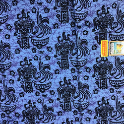 バティックプリントの布　ブルーバロン 4枚目の画像