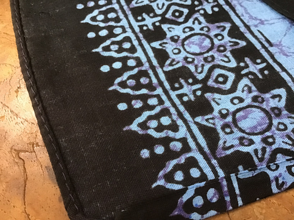 バティックプリントの布　ブルーバロン 6枚目の画像