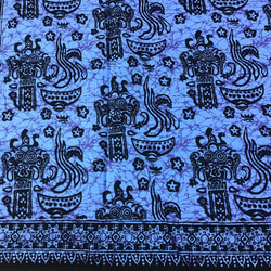 バティックプリントの布　ブルーバロン 3枚目の画像