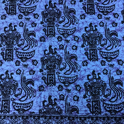 バティックプリントの布　ブルーバロン 2枚目の画像