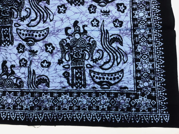 バティックプリントの布　ブルーバロン 7枚目の画像