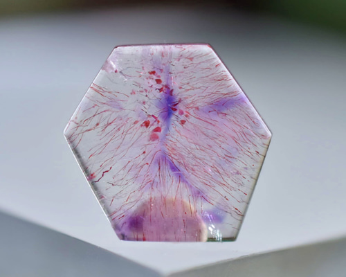 六芒星カット☆アメシスト☆レピドクロサイトインクォーツs1001 天然石