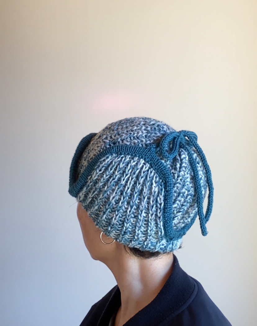 ear cover knit cap / unisex / 手編み