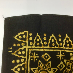 バティックプリントの布　イエローバロン　(黄土色) 8枚目の画像